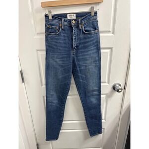 Agolde Los Angeles Premium High Rise Skinny Jeans Indigo Blue Size 24